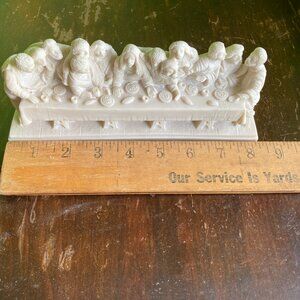Vintage A Giannetti The Last Supper Alabaster Sculpture Made in Italy